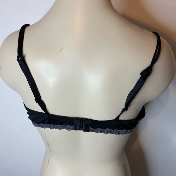 NEW Izod Bra 38C Black Padded Lined Underwire Solid Intimates Underwear Lace - Picture 3 of 6